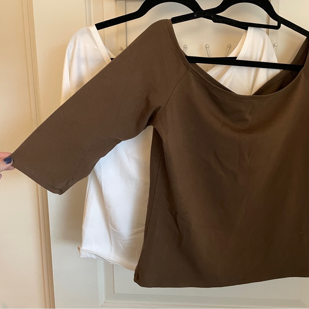 Bundle everlane off the shoulder quarter sleeve top size L - Picture 2 of 7